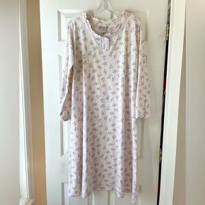 Laura Ashley Vintage Cotton Traditional Nightgown Floral Long Sleeve Size S